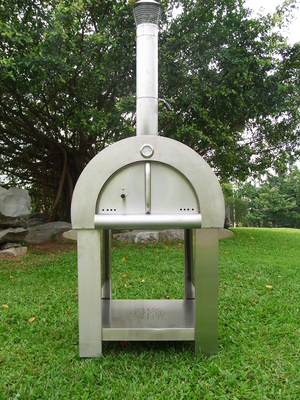 830mm 720mm Stainless Steel  Fired Pizza Oven With Trolley