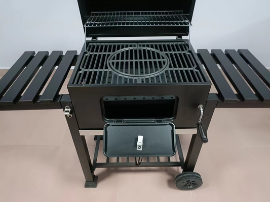 Outdoor 24Inch Movable Foldable Charcoal Barbecue Grill With Motor