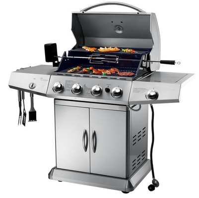 Black Porcelain Enamel Gas BBQ Grill