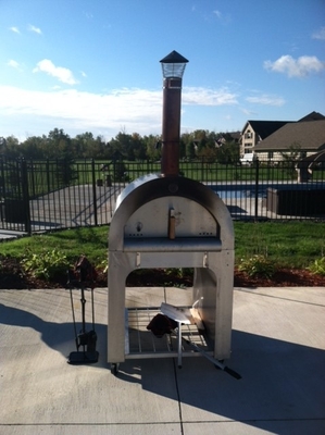 4 Wheels Stainless Steel Pizza Oven Outdoor 900mm Wood Fired Pizza Oven