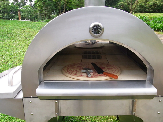 30mm thick Outdoor Stainless Steel Wood Fired Pizza Oven 430 840mm