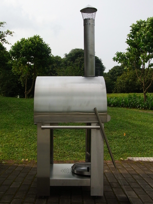 830mm 720mm Stainless Steel  Fired Pizza Oven With Trolley