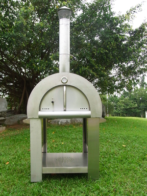 Automatic Ignition System Stainless Steel Wood Fired Pizza Oven With Built-In Thermometer